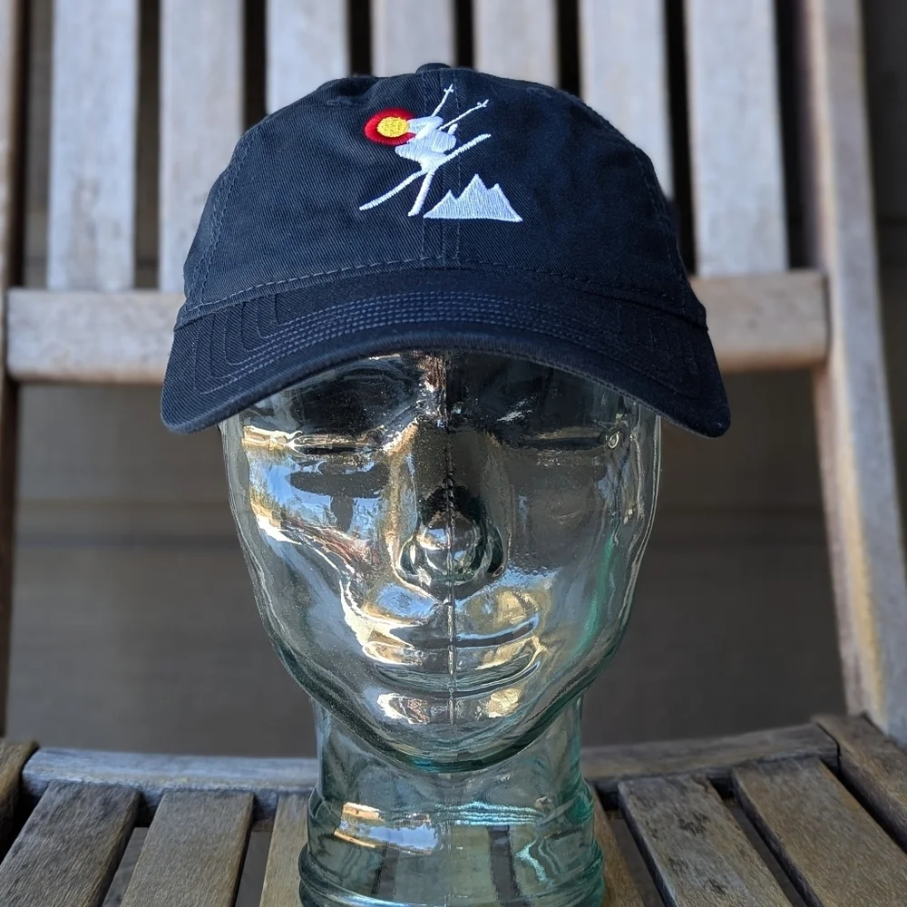 NWOT Ouray Sportswear Mountain Skiing Colorado Head Dad Hat Cap Navy Blue Unisex